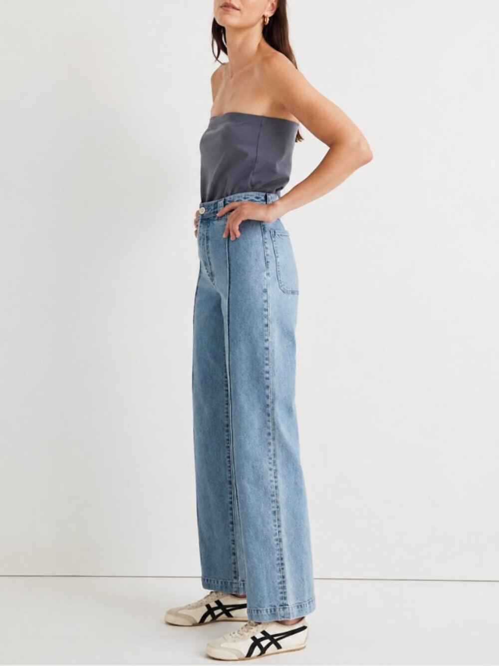 Madewell The Perfect Vintage Pintuck High Waist Wide Leg Jeans